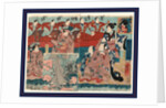 Tsurishinobu mebae no futsuzuka, Dance performance of Tsuri shinobu mebae no fusuzuka by Utagawa Kuniyoshi