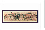 Fujibitai hana no gyoretsu, A procession of flowers before Mount Fuji by Utagawa Toyokuni