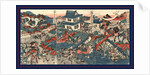 Nanko akasaka rojo no zu, The warrior Kusunoki barricading himself into Akasaka Castle by Katsukawa Shuntei
