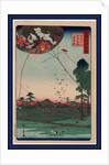 Enshu Akiba Enkei Fukuroi No Tako, Distant View of Akiba of Enshu: Kites of Fukuroi by Anonymous