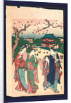 Ueno no hanami, Cherry blossom viewing at Ueno by Katsukawa Shunzan