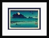 Moonlight Night with a Man Poling a Small Boat As the Moon Rises from behind a Grove of Trees. by Anonymous