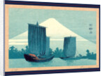 Fuji ni hansen, Sailboats and Mount Fuji by Uehara Konen