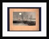 Sailboats at Dock and Low Buildings Under the Light of a Full Moon by Anonymous