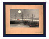 Sailboats at Dock and Low Buildings Under the Light of a Full Moon by Anonymous