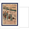 Azumabashi o wataru ichikawa omezo to sawamura gennosuke, Ichikawa Omezo and Sawamura Gennosuke crossing Azuma Bridge by Utagawa Toyokuni