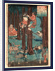 Person, Possibly the Warrior Ushiwakamaru As a Young Man, Climbing a Tree and Using a Stick to Taunt Anthropomorphic Creatures Who Are Picking Up Sticks to Defend Themselves by Anonymous