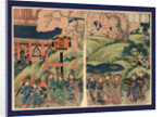 Women Carrying Umbrellas and Offerings at the Head of a Procession During a Cherry Blossom Festival by Anonymous