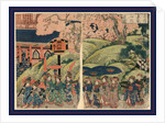Women Carrying Umbrellas and Offerings at the Head of a Procession During a Cherry Blossom Festival by Anonymous