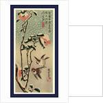 Secchu tsubaki ni suzume, Sparrows and camellias in snow by Ando Hiroshige
