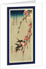 Gekka momo ni tsubakura, Moon, swallows, and peach blossoms by Ando Hiroshige