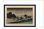 Azuma no mori no yau, Evening rain at Azuma Shrine by Ando Hiroshige