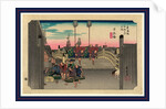Porters Carrying Bundles Across the Nihon Bridge on the Tokaido Road by Anonymous