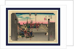 Porters Carrying Bundles Across the Nihon Bridge on the Tokaido Road by Anonymous