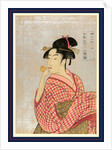 Young Woman, Half-Length Portrait, Turned to the Left, Blowing Into a Toy. by Anonymous