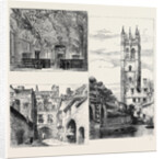 Oxford: Gateway, New College (Down Left); the Divinity School (Top Left); Tower, Magdalen College by Anonymous