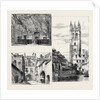 Oxford: Gateway, New College (Down Left); the Divinity School (Top Left); Tower, Magdalen College by Anonymous