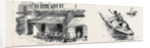 Round the World Yachting in the Ceylon, Calcutta: A Street with Booths in Calcutta; a Hooghly Boat by Anonymous