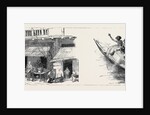 Round the World Yachting in the Ceylon, Calcutta: A Street with Booths in Calcutta; a Hooghly Boat by Anonymous