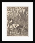 Shepherd drives two oxen by a stream by Nicolaes Pietersz. Berchem