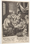 Christ child sleeps in the crib by Hieronymus Wierix