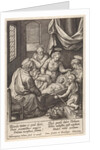 Christ child sleeps in the crib by Hieronymus Wierix