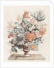 Stone vase with flowers on a platter by Johan Teyler