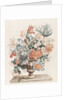 Stone vase with flowers on a platter by Johan Teyler