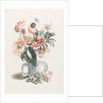 Glass vase with various flowers and a sunflower by Johan Teyler