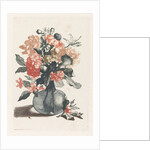 Glass vase with flowers and a branch with flower by Johan Teyler