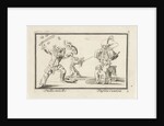 Pulcinella and Scaramouche Taglia Cantoni, Anthonie de Winter by Cornelis Danckerts II