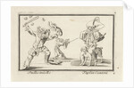 Pulcinella and Scaramouche Taglia Cantoni, Anthonie de Winter by Cornelis Danckerts II