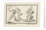 Pulcinella and Scaramouche Taglia Cantoni, Anthonie de Winter by Cornelis Danckerts II
