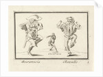 Scaramouche, Cucurucu and Razullo. Anthonie de Winter by Cornelis Danckerts II