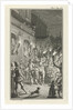 Torchlight procession through a city by Jacob Folkema