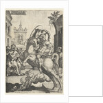 Marcus Curtius plunges into a gorge by Georg Pencz