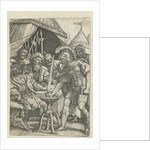 Mucius Scaevola puts right hand into the fire by Georg Pencz