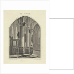 Man at an open grave in a church by Bartholomeus Johannes van Hove