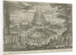 Nimrod orders the building of the Tower of Babel by Nicolaes Visscher I