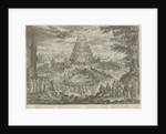 Nimrod orders the building of the Tower of Babel by Nicolaes Visscher I