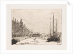 View of the frozen Kattensloot, Amsterdam by Frans Schikkinger