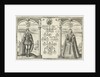 Portraits of James I, King of England and his wife Anne of Denmark standing on either side of genealogical tree by Jean le Clerc