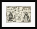 Portraits of James I, King of England and his wife Anne of Denmark standing on either side of genealogical tree by Jean le Clerc