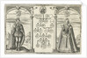 Portraits of James I, King of England and his wife Anne of Denmark standing on either side of genealogical tree by Jean le Clerc