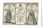 Portraits of James I, King of England and his wife Anne of Denmark standing on either side of genealogical tree by Jean le Clerc