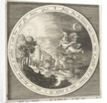 Fourth day of creation, God creates the sun, moon and stars by Assuerus van Londerseel