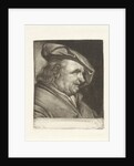 Bust of a man with a painter's cap on his head by Michiel van Musscher