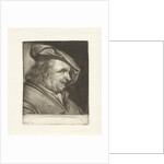 Bust of a man with a painter's cap on his head by Michiel van Musscher