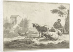 Shepherdess with flock by Jan Matthias Cok