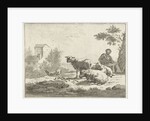 Shepherdess with flock by Jan Matthias Cok